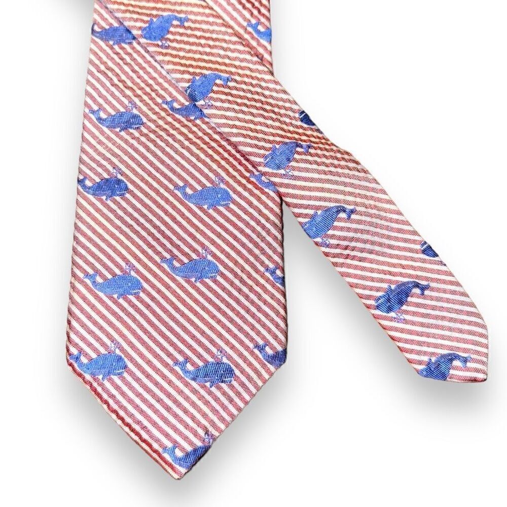 70s Pendleton Red & White Rep Stripe Textured Silk Tie